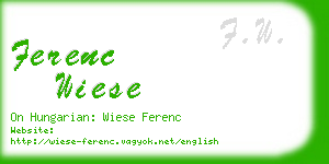 ferenc wiese business card